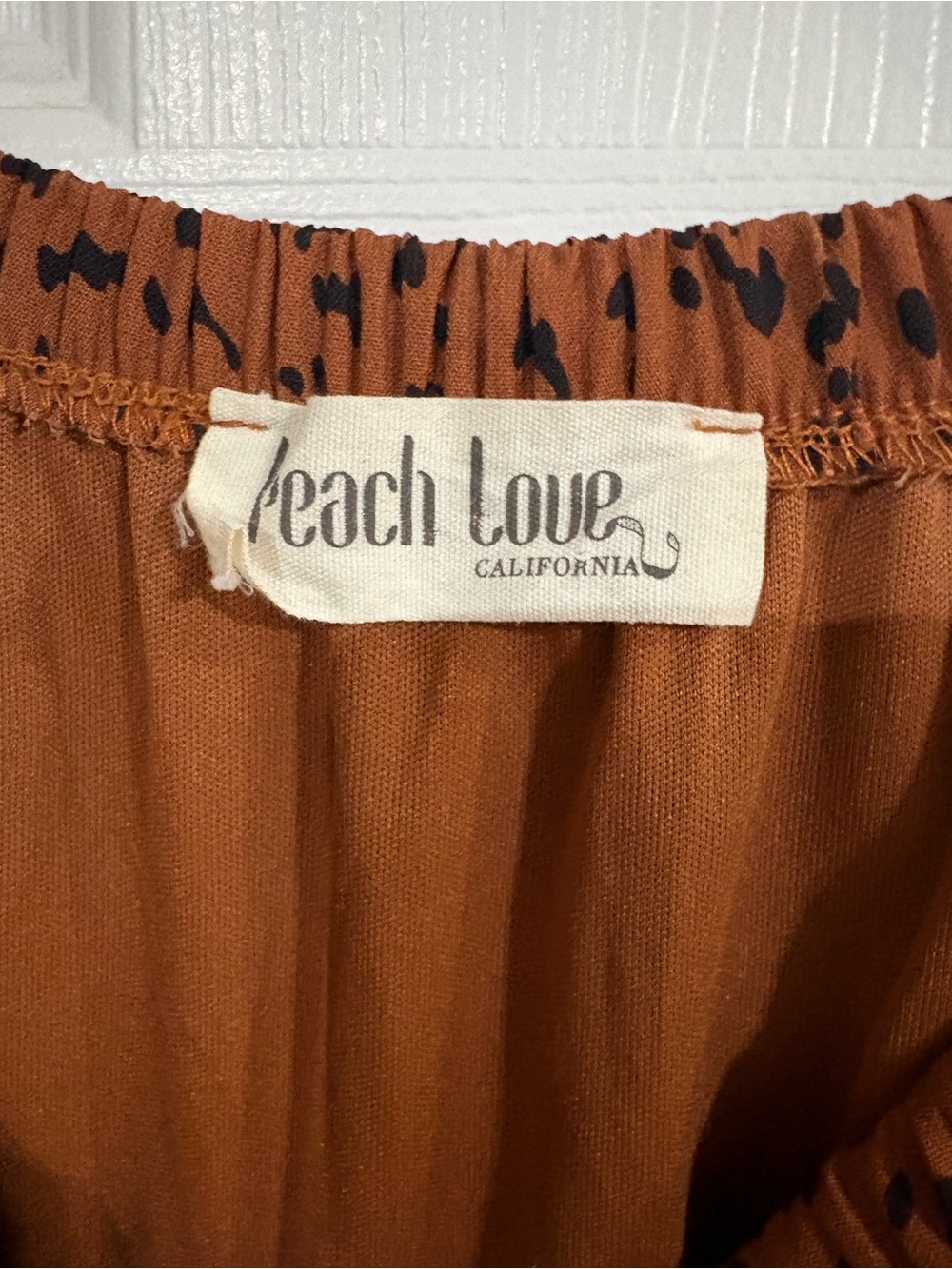 Peach Love Rust Brown Printed Long-Sleeve Dress w/side cut outs - Picture 2 of 3